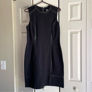 Of/Mercer Dress Women's Black Sleeveless Full Zip Ponte Knit Stretch size 12